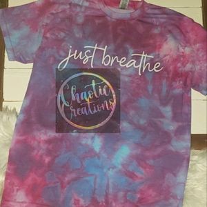 Just breathe tie dye shirt